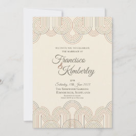 Convite de Casamento Art Déco em Forma de Leque Do