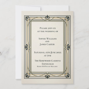 Convite de Casamento Art Déco em Ouro Preto