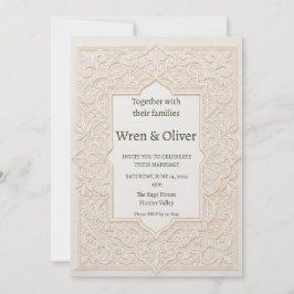 Convite de Casamento Art Deco Neutro