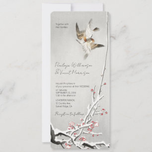 Convite de Casamento - Arte Vintage de Inverno