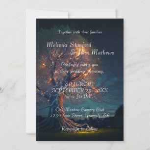 Convite De Casamento Árvore com luzes