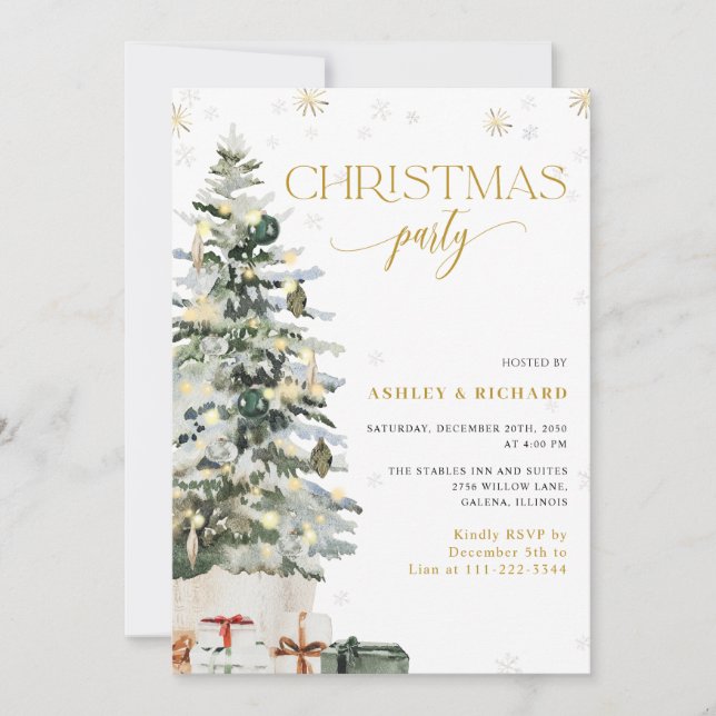 Convite de Casamento Árvore de Natal (Frente)