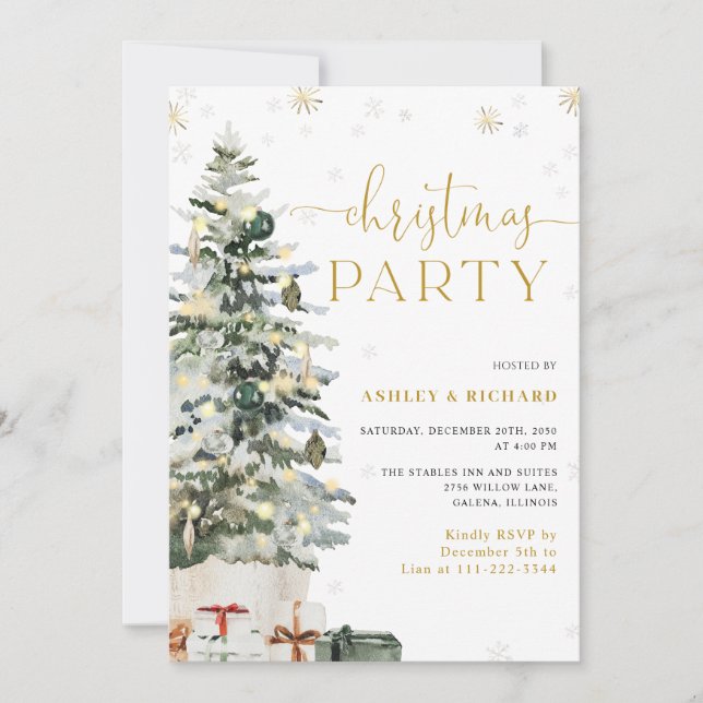 Convite de Casamento Árvore de Natal (Frente)