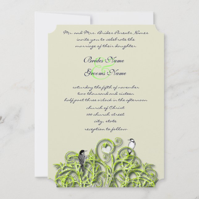 Convite de Casamento Árvore Redemoinho Verde do Am (Verso)
