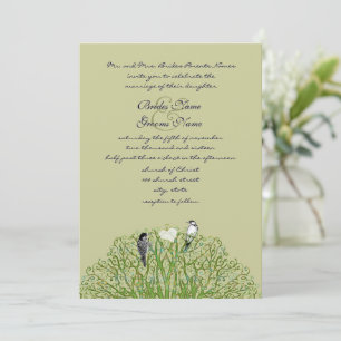 Convite de Casamento Árvore Redemoinho Verde Love