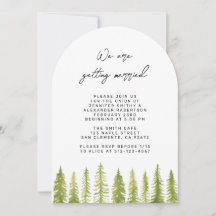 Convite de Casamento Árvores Aquarela