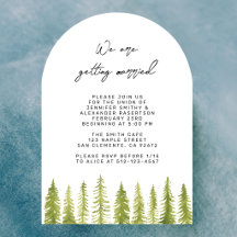 Convite de Casamento Árvores Aquarela