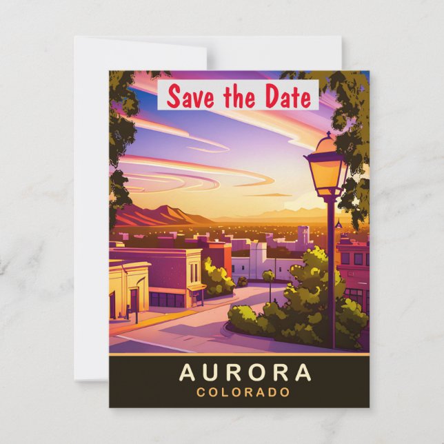 Convite de Casamento Aurora Colorado Mountain View (Frente)