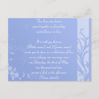 Convite de casamento azul