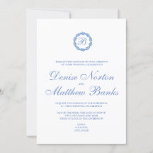 Convite de Casamento Azul Centáurea