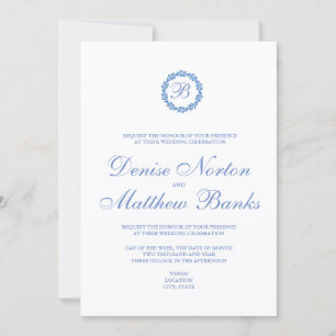 Convite de Casamento Azul Centáurea