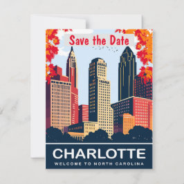 Convite de Casamento Azul Charlotte Skyline
