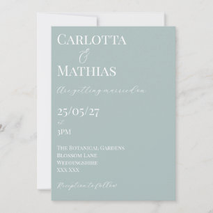 Convite de Casamento Azul Claro com Pêssegos