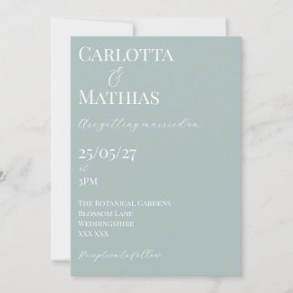Convite de Casamento Azul Claro com Pêssegos