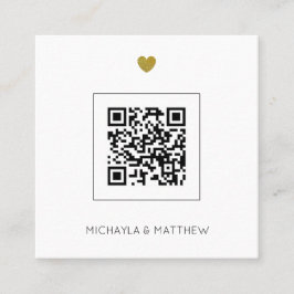 Convite de Casamento Azul de Código QR Minimalista