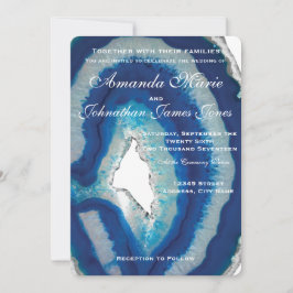 Convite de Casamento Azul de marinho | Agato Elega
