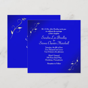 Convite de Casamento Azul Elegante