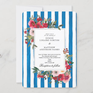 Convite de Casamento Azul Francês