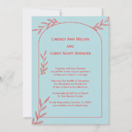 Convite de Casamento Azul Gelo Costeira | Acento d