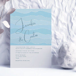 Convite de Casamento Azul Oceano Aqua