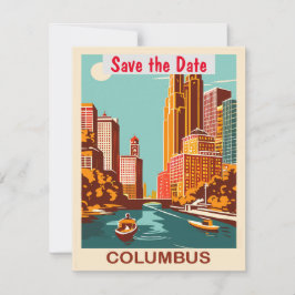 Convite de Casamento Azul-petróleo de Columbus Ohi