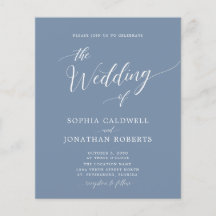 Convite de Casamento Azul Poeira Tudo em Um Orçame