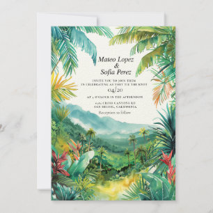 Convite de casamento Bali de Paisagem Tropical