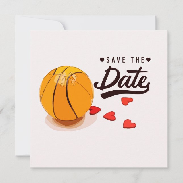 Convite de Casamento Basquete Salve a Data  (Frente)
