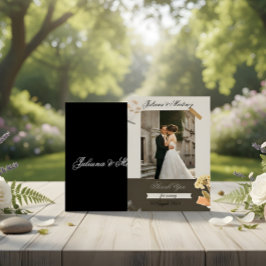 Convite de Casamento Bege com Foto do Noivo e da N