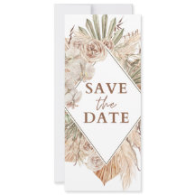 Convite de Casamento Beige Boho com Aquarela para