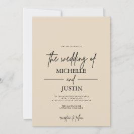 Convite de Casamento Beige Tan QR