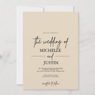 Convite de Casamento Beige Tan QR