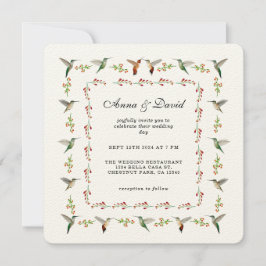 Convite de Casamento Beija-flor