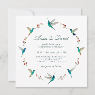 Convite de Casamento Beija-Flor