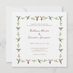 Convite de Casamento Beija-flor
