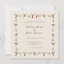 Convite de Casamento Beija-flor