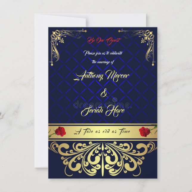 Convite de Casamento Bela e a Fera (Frente)