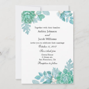 Convite de casamento bem sucedido. Mint convide fl
