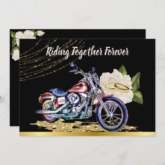 Convite de Casamento Biker (Frente/Verso)