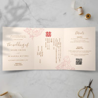 Convite de casamento Bilíngue Elegante Chinês
