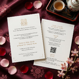 Convite de Casamento Bilingue Vietnamita Inglês QR