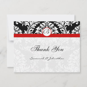 Convite de Casamento Black Damask Swirls com Recor