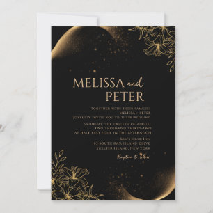 Convite de Casamento Black Gold