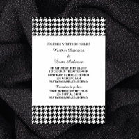 Convite de casamento Black Houndstooth