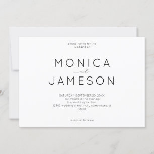 Convite de Casamento Black & White Modern 1