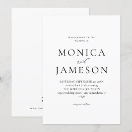 Convite de Casamento Black & White Modern 2v