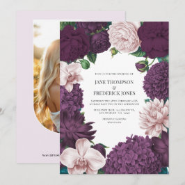 Convite de Casamento Blackberry, Ameixa Fumê e Lil
