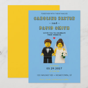 Convite de Casamento Blocos de Construção Clássico