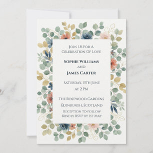 Convite de Casamento Blue Celtic Thistle Corner