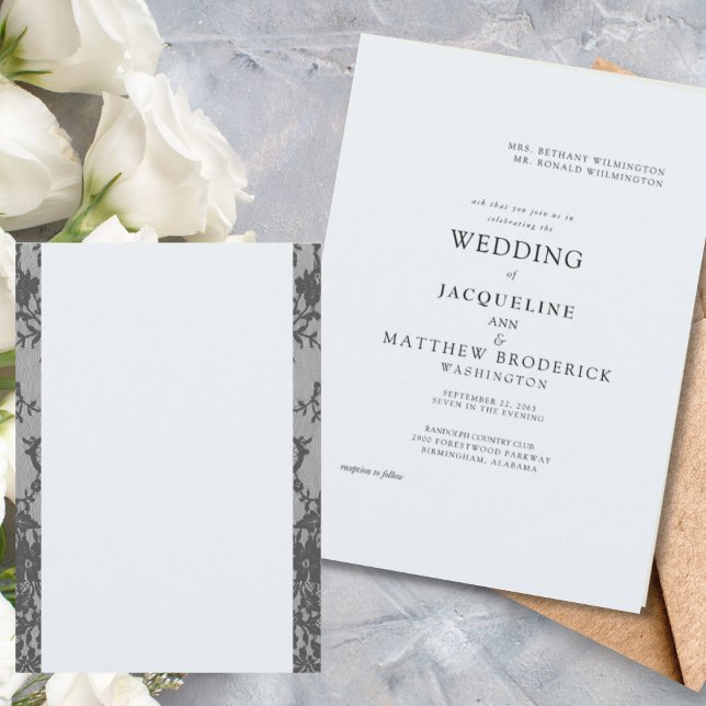Convite de Casamento Blue Skies & Lace (Criador carregado)